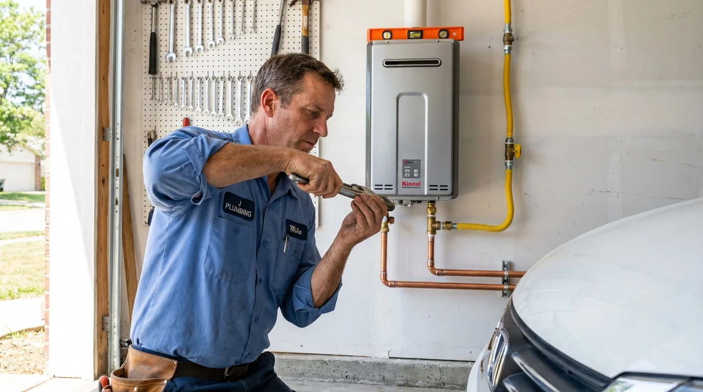Tankless water heater installation by a Johns Plumbing LLC plumber in Galax